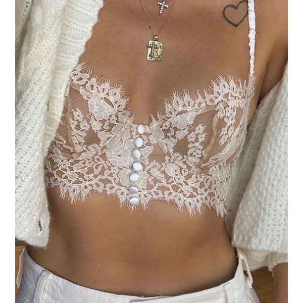 cosmicchic 2020 summer fashion underwear outer wear women's suspenders lace cutout button decoration black white crop top
cosmicchic 2020 summer fashion underwear outer wear women's suspenders lace cutout button decoration black white crop top