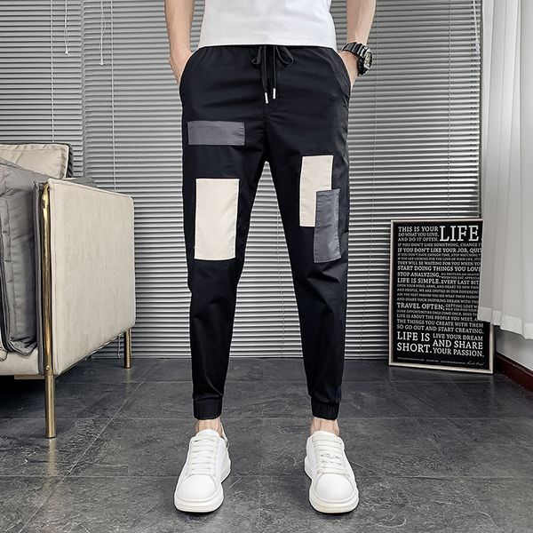 men's patchwork cargo harem pants 2020 hip hop casual male tatical joggers trousers fashion casual streetwear pants ankle length, Black
men's patchwork cargo harem pants 2020 hip hop casual male tatical joggers trousers fashion casual streetwear pants ankle length, Black
