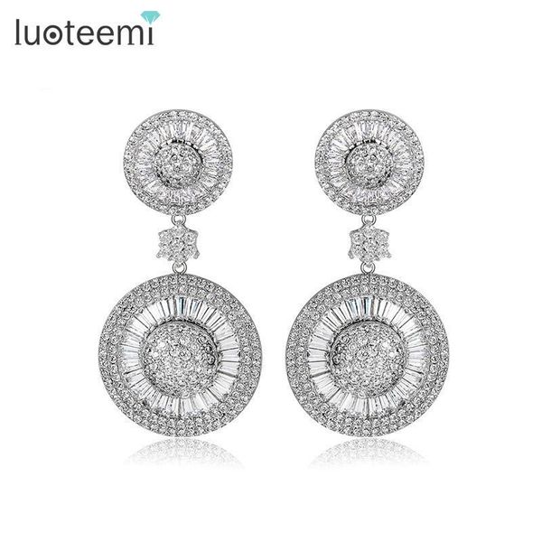 new luxurious noble dangle drop earrings with shining cz crystal double round brincos for women wedding jewelry luoteemi
new luxurious noble dangle drop earrings with shining cz crystal double round brincos for women wedding jewelry luoteemi