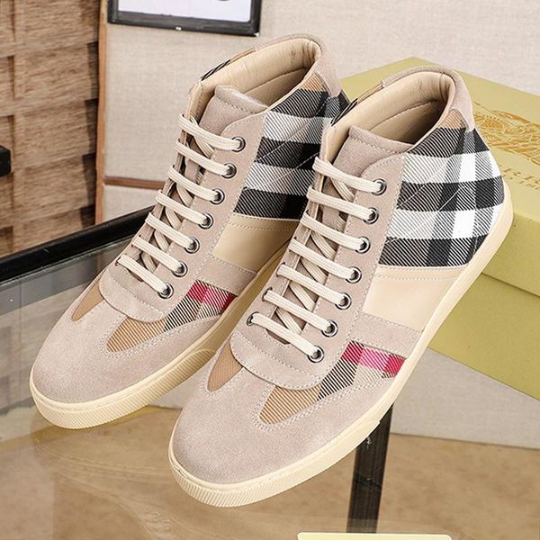 men 's shoes manner schuhe high vintage check and leather sneakers fashion comfortable lace -up luxury casual men sho, Black
men 's shoes manner schuhe high vintage check and leather sneakers fashion comfortable lace -up luxury casual men sho, Black