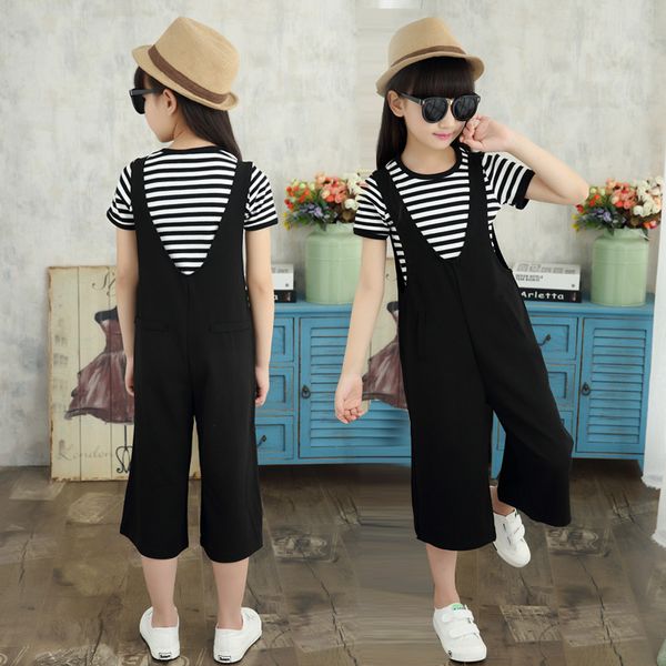 clothing sets teenagers girls clothes set summer children white black striped t shirt + wide leg strap pants kids 10 12 year
clothing sets teenagers girls clothes set summer children white black striped t shirt + wide leg strap pants kids 10 12 year