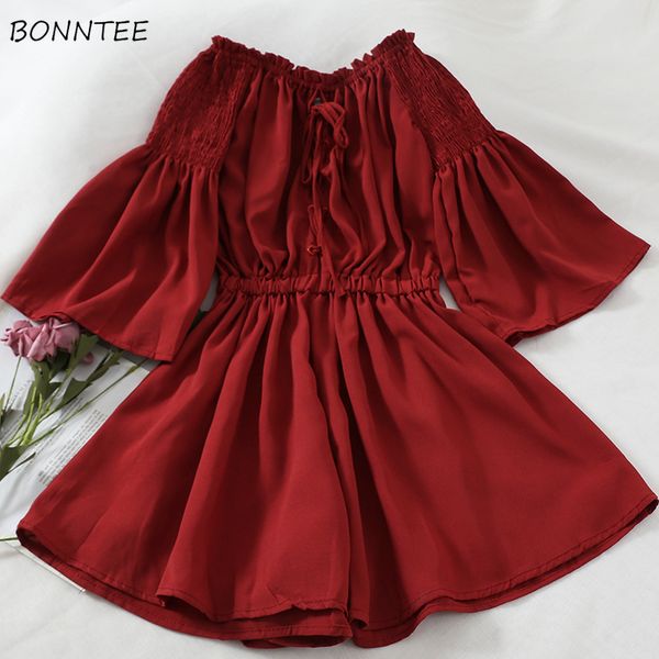 women's jumpsuits & rompers women retro solid lace-up all-match korean chiffon high waist leisure womens summer various color clothing, Black;white
women's jumpsuits & rompers women retro solid lace-up all-match korean chiffon high waist leisure womens summer various color clothing, Black;white