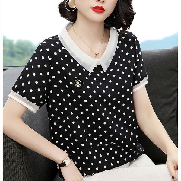 t0q02 polka dot short-sleeved t-shirt for women 2020 new korean style collar half-sleeved t-shirt loose all-match large doll doll size s, White
t0q02 polka dot short-sleeved t-shirt for women 2020 new korean style collar half-sleeved t-shirt loose all-match large doll doll size s, White