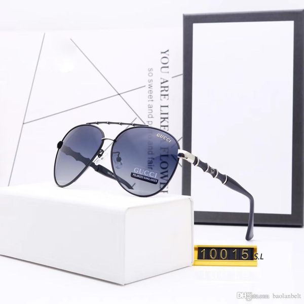 designer 2020 pilot sunglasses men driving sunglass polarized big frame luxury mens women metal frame fashion fishing sun glasses, Black