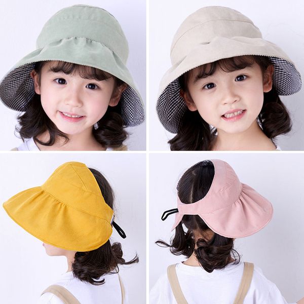 children wide brim sun hat summer girls empty hats kids sunscreen folding visor cap, Blue;gray
children wide brim sun hat summer girls empty hats kids sunscreen folding visor cap, Blue;gray