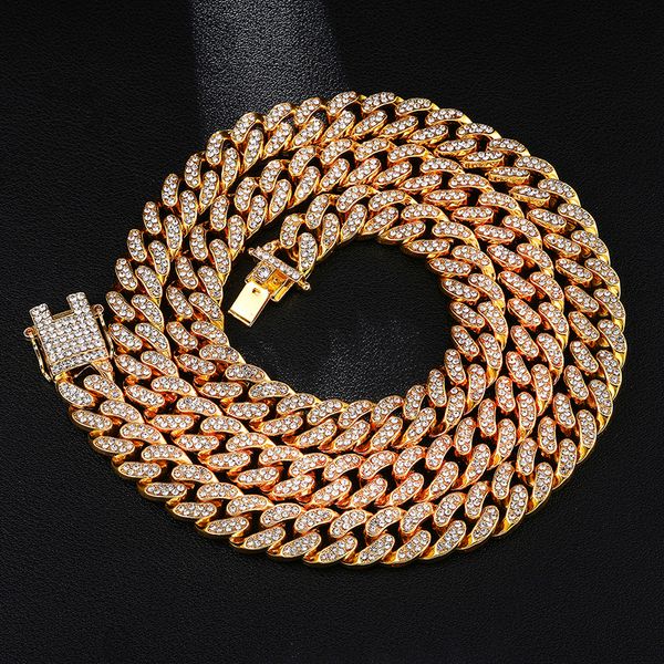 hip hop 13mm miami curb cuban chain necklace gold iced out paved rhinestones cz bling necklaces men rapper jewelry, Silver
hip hop 13mm miami curb cuban chain necklace gold iced out paved rhinestones cz bling necklaces men rapper jewelry, Silver