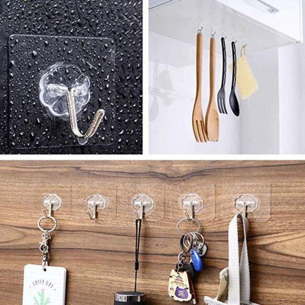 100pcs 6cm*6cm strong transparent wall hanger rack space saver waterproof flower adhesive hooks for kitchen bathroom accessories
100pcs 6cm*6cm strong transparent wall hanger rack space saver waterproof flower adhesive hooks for kitchen bathroom accessories