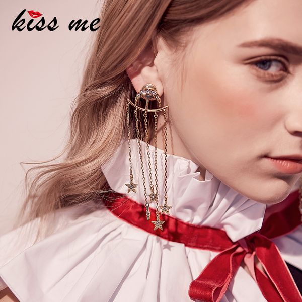 kiss me long gold color alloy chain rhinestone stars moon earrings for women dangle earrings fashion jewelry, Silver
kiss me long gold color alloy chain rhinestone stars moon earrings for women dangle earrings fashion jewelry, Silver