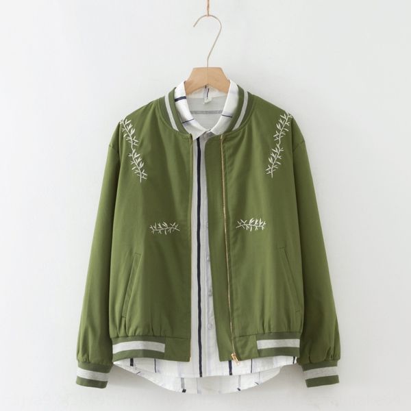 jtmep autumn new korean suit baseball uniform style stand collar embroidered leaf coat women's loose bf all-match long sleeve jacket ba, Black;brown
jtmep autumn new korean suit baseball uniform style stand collar embroidered leaf coat women's loose bf all-match long sleeve jacket ba, Black;brown
