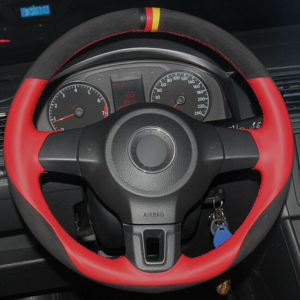 red natural leather black suede car steering wheel cover for volkswagen golf 6
red natural leather black suede car steering wheel cover for volkswagen golf 6