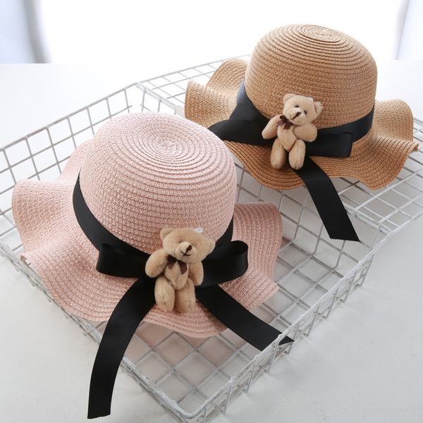 2019 new children's straw cute korean cartoon cap baby cap straw baby sun hat bear hat, Yellow
2019 new children's straw cute korean cartoon cap baby cap straw baby sun hat bear hat, Yellow