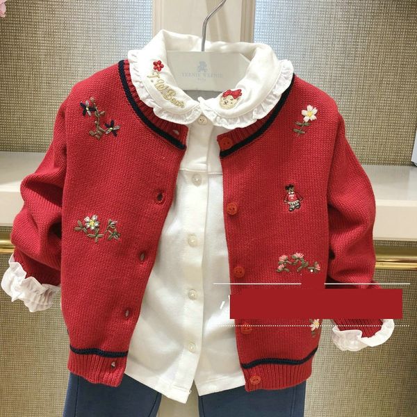 2020 summer new korean style children's girls' knitted embroidery embroidery cardigan flower embroidered cute single row cardigan, Blue
2020 summer new korean style children's girls' knitted embroidery embroidery cardigan flower embroidered cute single row cardigan, Blue