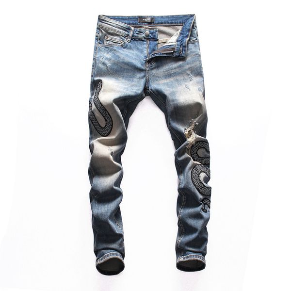 fashion new men jeans cool mens distressed ripped jeans fashion designer straight motorcycle good quality new style men pants, Blue
fashion new men jeans cool mens distressed ripped jeans fashion designer straight motorcycle good quality new style men pants, Blue