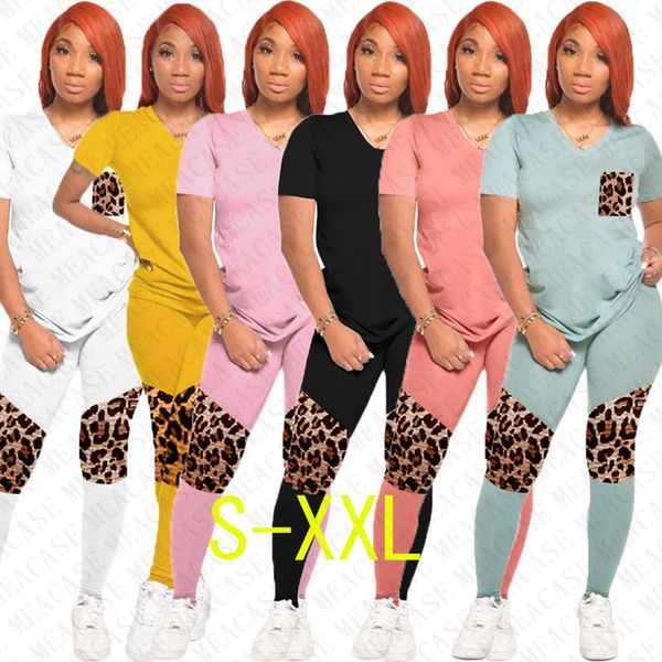 women two piece set outfits designer leopard patchwork color print v-neck short sleeve t shirt pants leggings tracksuit sports suit d72702, Gray
women two piece set outfits designer leopard patchwork color print v-neck short sleeve t shirt pants leggings tracksuit sports suit d72702, Gray