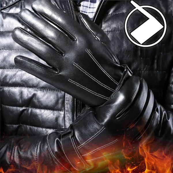 touch screen warm and men's three-way white rib season warm genuine leather gloves velvet fashionable imitation leather gloves, Black
touch screen warm and men's three-way white rib season warm genuine leather gloves velvet fashionable imitation leather gloves, Black