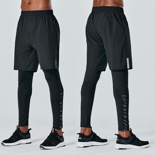 new men's fake two-piece tight pants running fitness drawstring sweatpants elastic quick-drying trousers man running sport pants, Black;blue
new men's fake two-piece tight pants running fitness drawstring sweatpants elastic quick-drying trousers man running sport pants, Black;blue