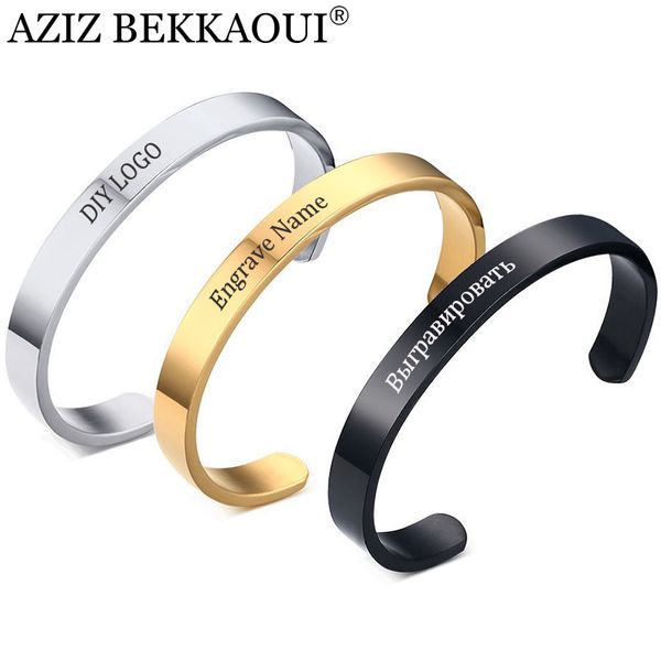 aziz bekkaoui engraved name diy letter couple cuff bracelets for men women bangle stainless steel classic lover diy jewelry, Black
aziz bekkaoui engraved name diy letter couple cuff bracelets for men women bangle stainless steel classic lover diy jewelry, Black