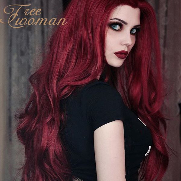 oman wine red long water wave synthetic wig middle part with natural hairline women wigs heat resistant fiber party cosplay, Black
oman wine red long water wave synthetic wig middle part with natural hairline women wigs heat resistant fiber party cosplay, Black