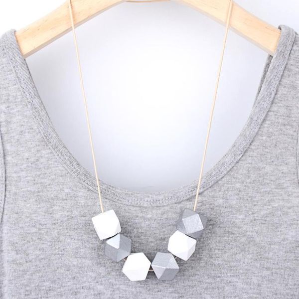 1pc claasic geometric wooden beads necklaces wax string cord ethnic for women girls party gift coller diy jewelry supplies, Silver
1pc claasic geometric wooden beads necklaces wax string cord ethnic for women girls party gift coller diy jewelry supplies, Silver