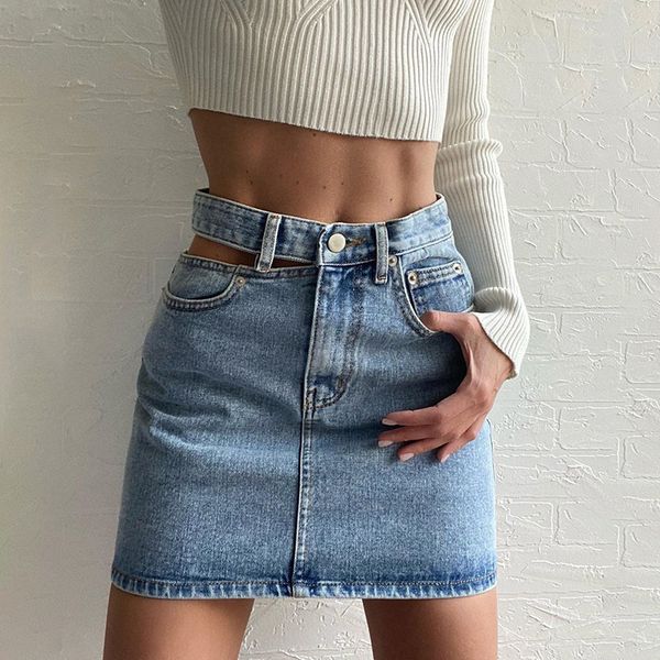 nibber basic holes cut-out denim skirt summer street high waist casual wear harajuku mini skirt college style female slim, Black
nibber basic holes cut-out denim skirt summer street high waist casual wear harajuku mini skirt college style female slim, Black