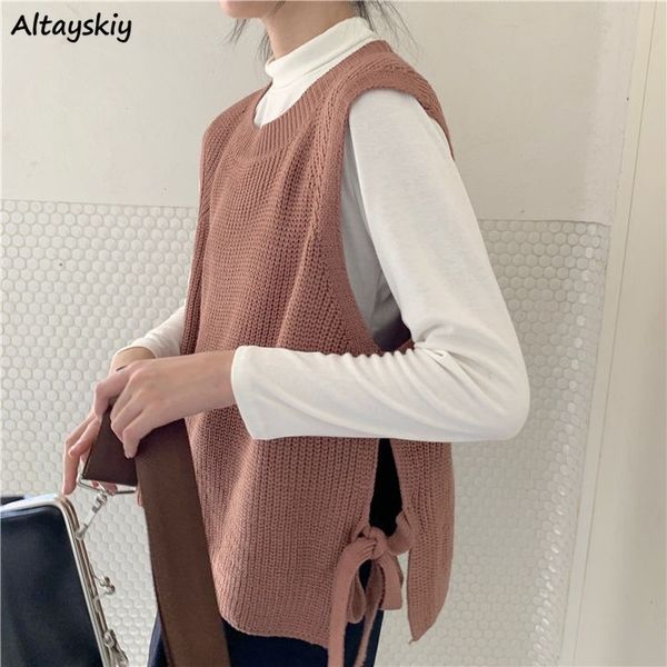vest women knitted all-match lace up side-slit harajuku fashionable daily school student stylish elegant trendy new womens vests, Black;white
vest women knitted all-match lace up side-slit harajuku fashionable daily school student stylish elegant trendy new womens vests, Black;white