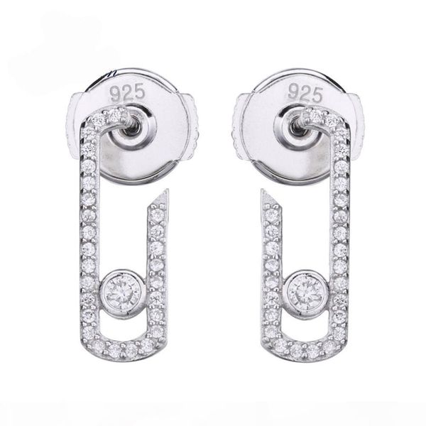 punk rock silver pure crystal cz move zircon jewelry fashion sterling 925 silver jewelry pave drop earring new designer earrings for women, White 
punk rock silver pure crystal cz move zircon jewelry fashion sterling 925 silver jewelry pave drop earring new designer earrings for women, White