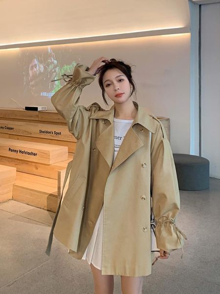 women's trench coats 2021 quarter fund pulling rope windbreaker loose moda mujer tunic female office lady canvas three favourite, Tan;black
women's trench coats 2021 quarter fund pulling rope windbreaker loose moda mujer tunic female office lady canvas three favourite, Tan;black
