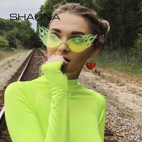 shauna fashion fire sunglasses women brand designer neon green ocean film rimless shades uv400, White;black
shauna fashion fire sunglasses women brand designer neon green ocean film rimless shades uv400, White;black