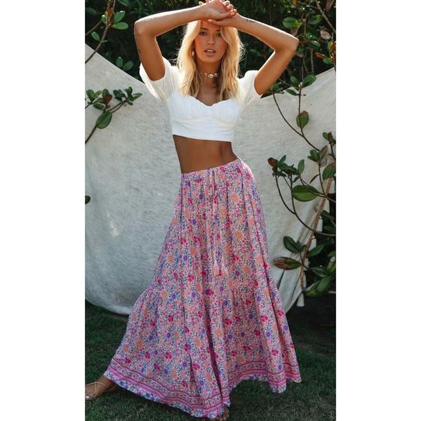 boho floral printed maxi skirts women 2020 high waist vintage chic ladies clothes summer beach loose split long skirts, Black
boho floral printed maxi skirts women 2020 high waist vintage chic ladies clothes summer beach loose split long skirts, Black