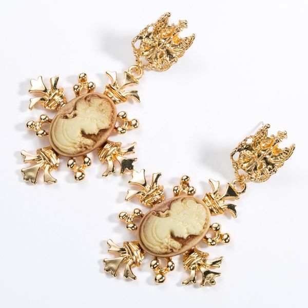 alloy s925 silver needle anti-allergy resin portrait earrings female palace style artistic ear accessories, Golden
alloy s925 silver needle anti-allergy resin portrait earrings female palace style artistic ear accessories, Golden