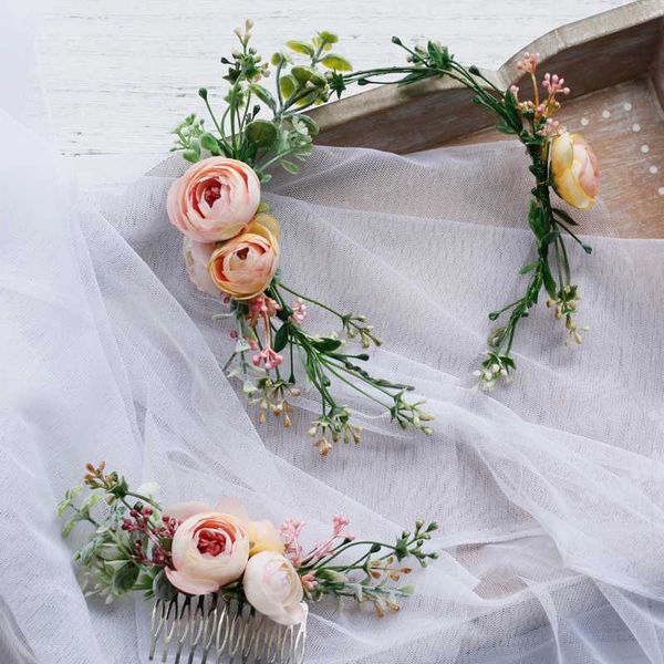 greenery colorful flower hair comb and headband bride women accessories for wedding ceremony, Golden;silver
greenery colorful flower hair comb and headband bride women accessories for wedding ceremony, Golden;silver