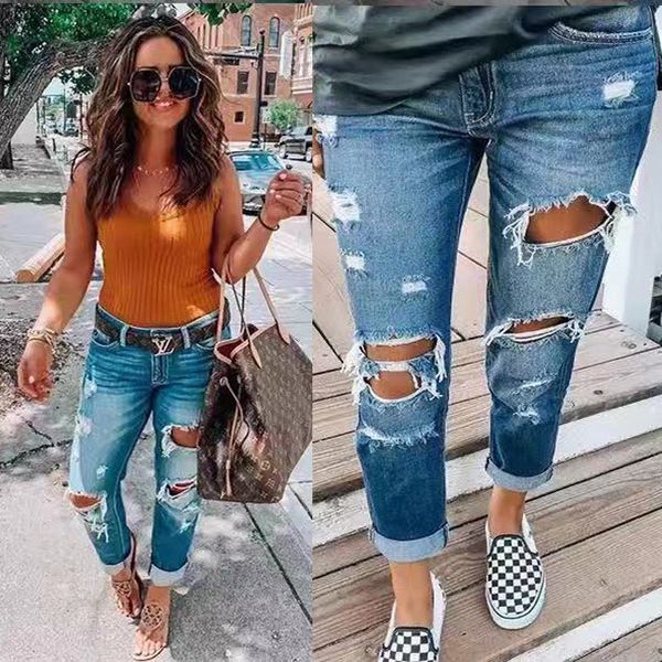 new style women ripped skinny pants hole tight long trousers jeans high waisted fashion frame denim patchwork pants, Blue
new style women ripped skinny pants hole tight long trousers jeans high waisted fashion frame denim patchwork pants, Blue