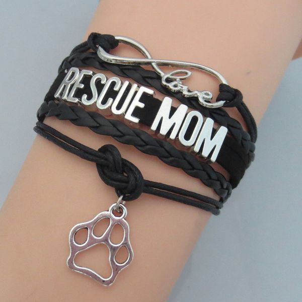 fashion bracelet infinity love rescue mom bracelets charm black leather bracelet rescue mom bangle, Golden;silver
fashion bracelet infinity love rescue mom bracelets charm black leather bracelet rescue mom bangle, Golden;silver