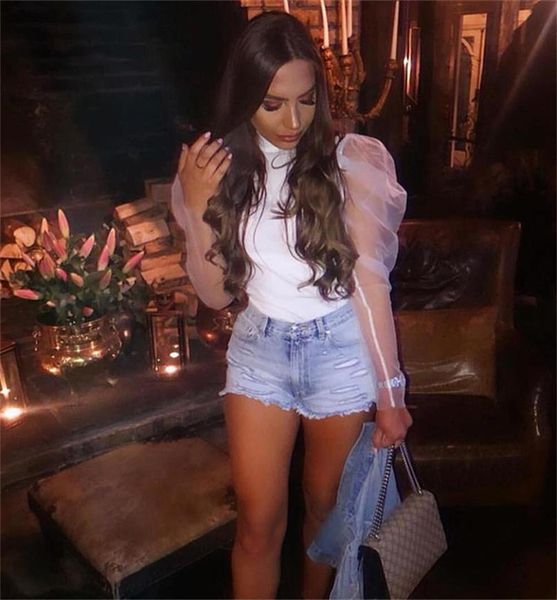 2020 новый ruffled мода женская sheer сетки crop top ladies девушки с длинным рукавом кружева черепаха шеи stretchy рубашка, White
2020 новый ruffled мода женская sheer сетки crop top ladies девушки с длинным рукавом кружева черепаха шеи stretchy рубашка, White