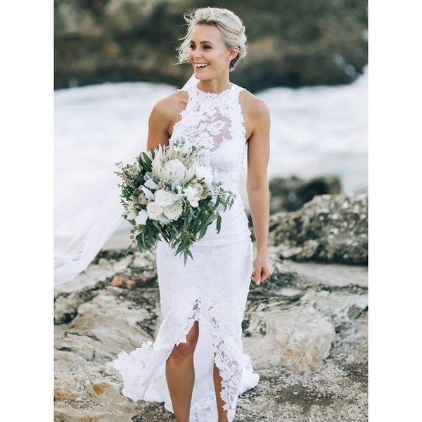 2020 beach wedding dresses front thighspit white lace high neck open back summer bohemian wedding dress receotion party gowns plus size boho
2020 beach wedding dresses front thighspit white lace high neck open back summer bohemian wedding dress receotion party gowns plus size boho