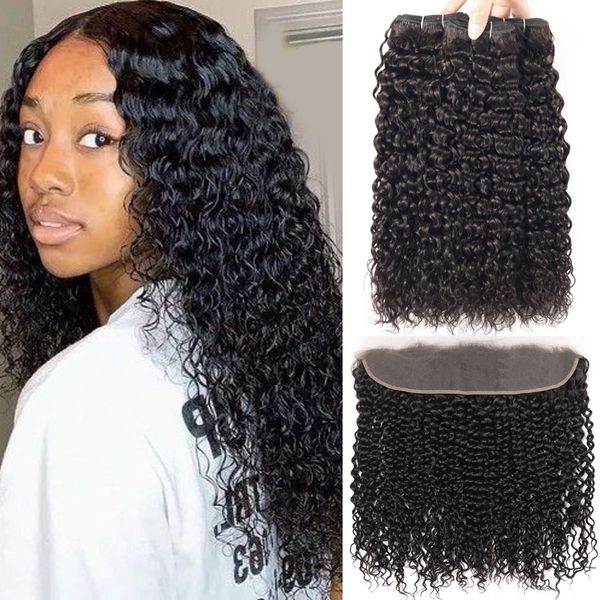 2020 malaysian curly human hair weave bundles with 13*4 lace frontal closure part remy closure, Black
2020 malaysian curly human hair weave bundles with 13*4 lace frontal closure part remy closure, Black