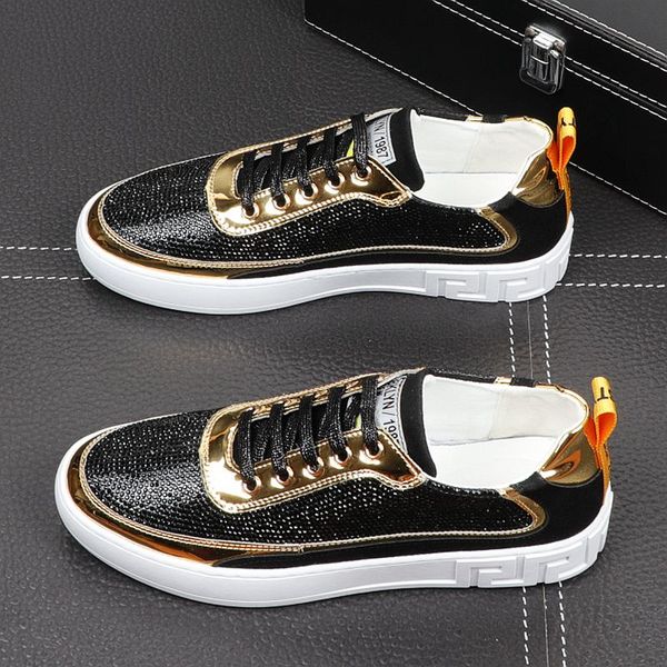 men's luxury platform sneakers spring glitter rhinestone low casual flats shoes male crystal punk loafers zapatos hombre, Black
men's luxury platform sneakers spring glitter rhinestone low casual flats shoes male crystal punk loafers zapatos hombre, Black