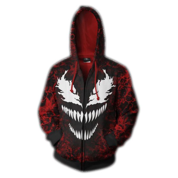 new marvel venom spider man 3d printing zipper hooded sweater cosplay anime peripheral customization, Black
new marvel venom spider man 3d printing zipper hooded sweater cosplay anime peripheral customization, Black