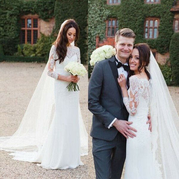 vintage 2021 lace appliqued wedding dresses scoop cap long sleeve bridal gowns sweep train bohemian garden custom made bridal gowns, White
vintage 2021 lace appliqued wedding dresses scoop cap long sleeve bridal gowns sweep train bohemian garden custom made bridal gowns, White