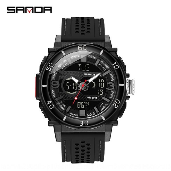sanda new fashion sports multifunctional electronic temperature display electronic watch luminous men's waterproof watch, Blue
sanda new fashion sports multifunctional electronic temperature display electronic watch luminous men's waterproof watch, Blue