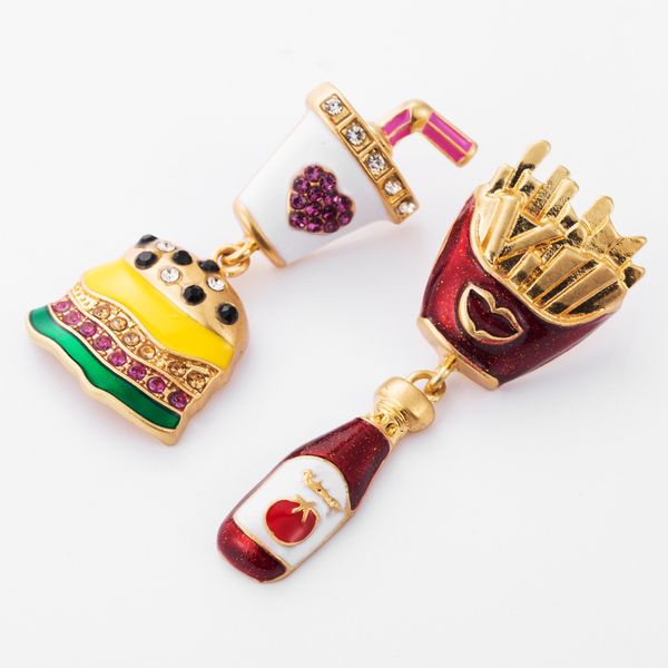 earrings personalized wind alloy dripping oil diamond rhinestone hamburger chips earrings women's new style, Golden
earrings personalized wind alloy dripping oil diamond rhinestone hamburger chips earrings women's new style, Golden