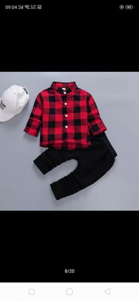 2020 new and children's long-sleeved two-piece new children's trendy set boys' spring and autumn plaid suit trendy, White;black
2020 new and children's long-sleeved two-piece new children's trendy set boys' spring and autumn plaid suit trendy, White;black