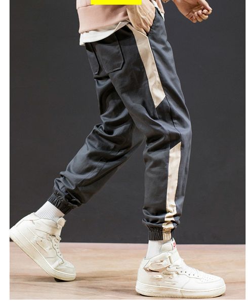 patchwork loose mens cargo pants striped solid color drawstring sport men trousers high street designer pant, Black
patchwork loose mens cargo pants striped solid color drawstring sport men trousers high street designer pant, Black