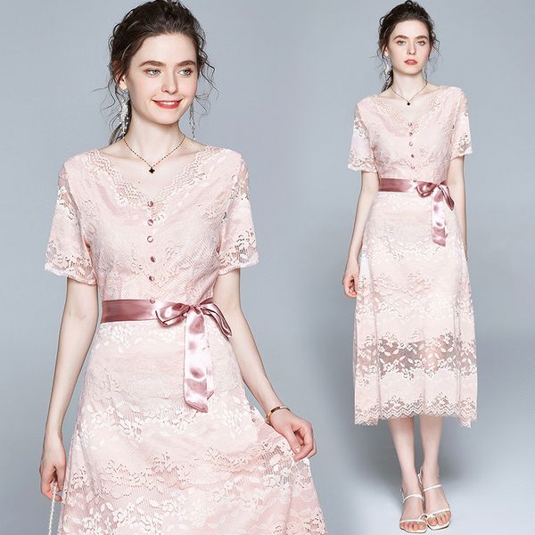 will spot the new french romantic sweet pink dress hollow out of bud silk dress with short sleeves, Black;gray
will spot the new french romantic sweet pink dress hollow out of bud silk dress with short sleeves, Black;gray