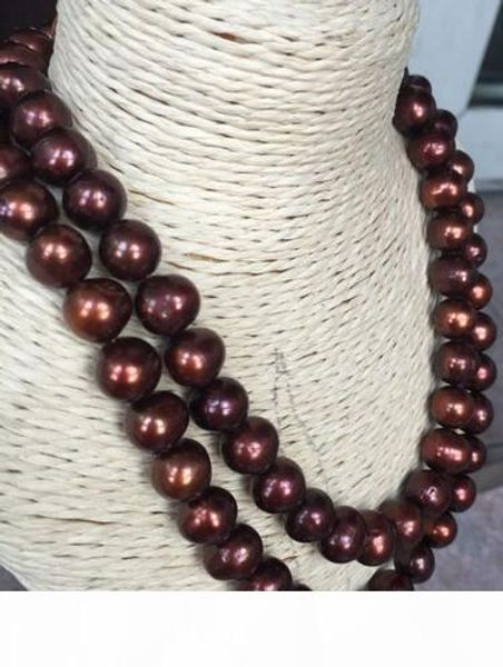 double strands 12-13mm south sea baroque chocolate pearl necklace 18 "19, Silver
double strands 12-13mm south sea baroque chocolate pearl necklace 18 "19, Silver