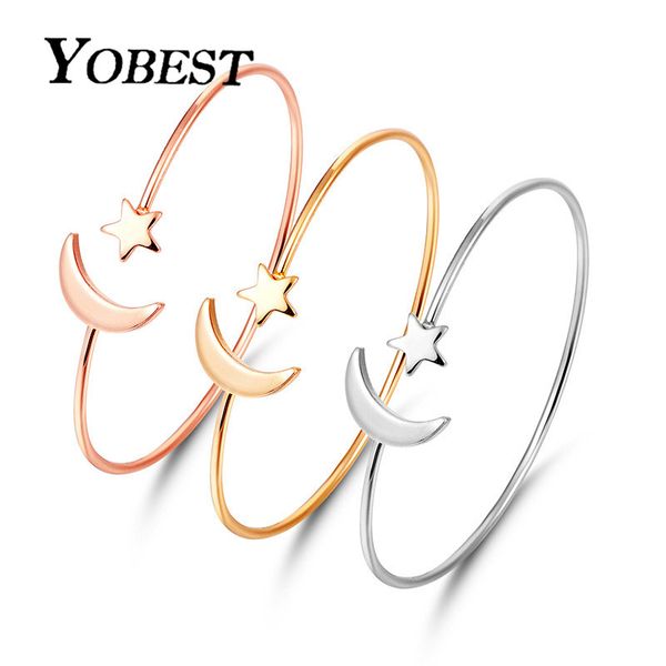 yonew fashion rose gold/gold/silver color moon and star bracelets bangles cute woman girls bangles wholesale, Black
yonew fashion rose gold/gold/silver color moon and star bracelets bangles cute woman girls bangles wholesale, Black