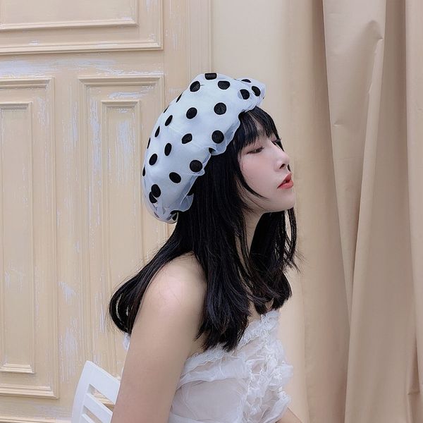 19 new korean sweet and elegant lace gauze painter hat ladies polka dot fashion painter's hat beret all-match beret, Blue;gray
19 new korean sweet and elegant lace gauze painter hat ladies polka dot fashion painter's hat beret all-match beret, Blue;gray