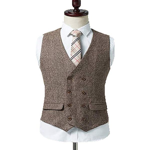 2020 khaki double-breasted tweed men suit waistcoat retro casual formal business groomsmen lapel neck vest for wedding man, Black;white
2020 khaki double-breasted tweed men suit waistcoat retro casual formal business groomsmen lapel neck vest for wedding man, Black;white