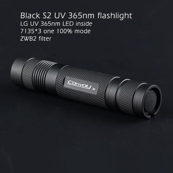 convoy s2 uv 365nm led ,nichiauv 365nm led inside,op reflector,fluorescent agent detection by 18650 battery
convoy s2 uv 365nm led ,nichiauv 365nm led inside,op reflector,fluorescent agent detection by 18650 battery
