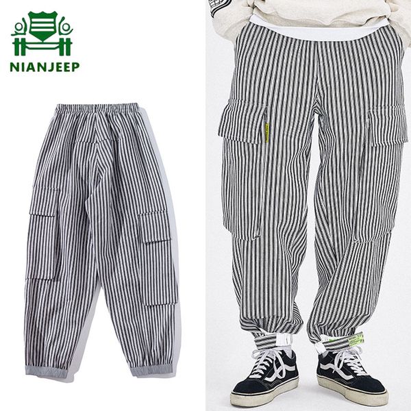striped cargo pants men loose hip hop big pocket casual sweatpants male cotton joggers harajuku streetwear mens trend trousers, Black
striped cargo pants men loose hip hop big pocket casual sweatpants male cotton joggers harajuku streetwear mens trend trousers, Black